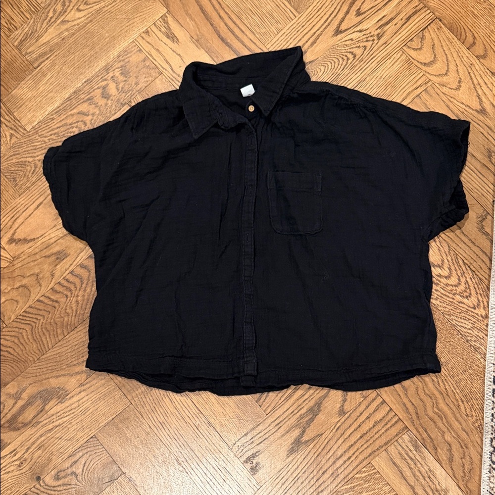 Old Navy Black Linen Shirt